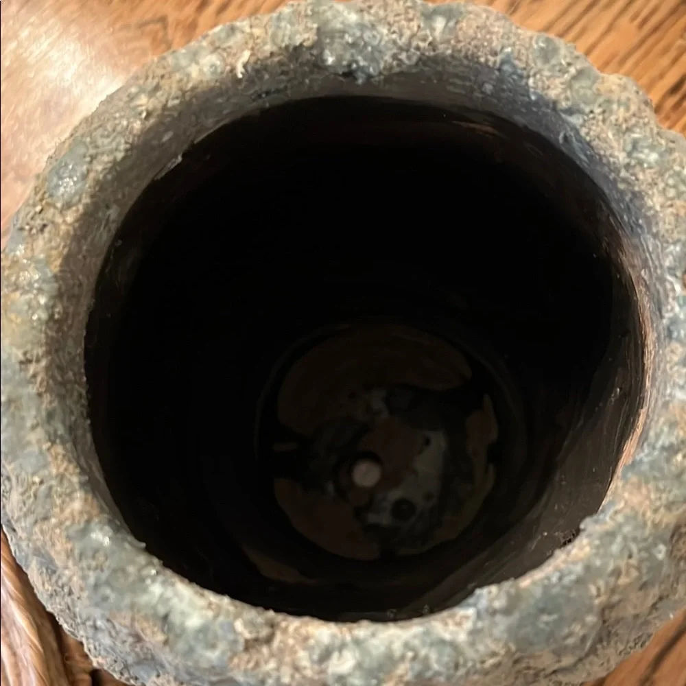 Crate&Barrel Stone Buddha Bohemian Planter Decor